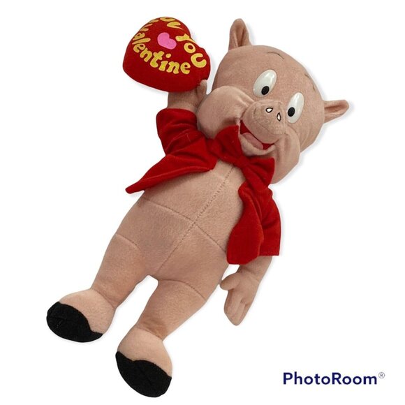 Nanco Other - Vintage Porky Pig Plush With Heart By Nanco 12" Luv U Valentine Love